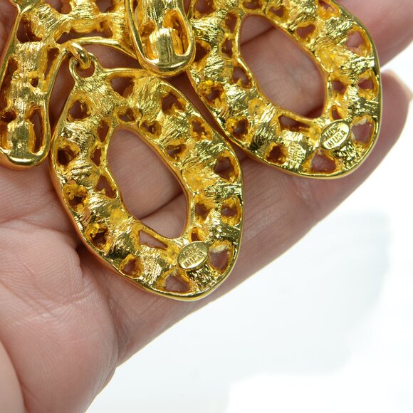 Kenneth Jay Lane KJL Crystal Drop Clip Earrings - Picture 4 of 9